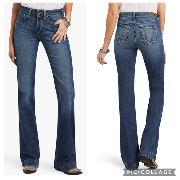 Ariat Women's Blue Flare & Wide Leg Jeans - Picture 1 of 15